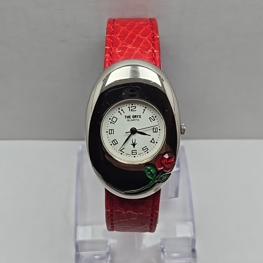 Womens Vintage The Oryx Rose Quartz Silver Tone Watch New Battery